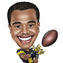 Rugby Football Player Funny Caricature