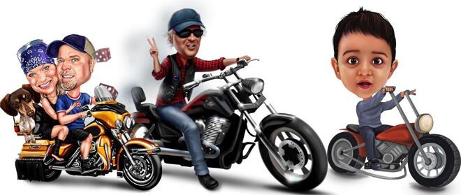 Motorcycle Caricatures