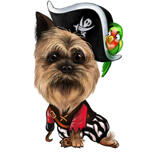 Caricatura de perro pirata