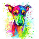 Desenho de cachorro em aquarela
