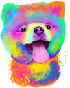 Custom Chow Chow Caricature in Watercolor Style on Black Background from Photo