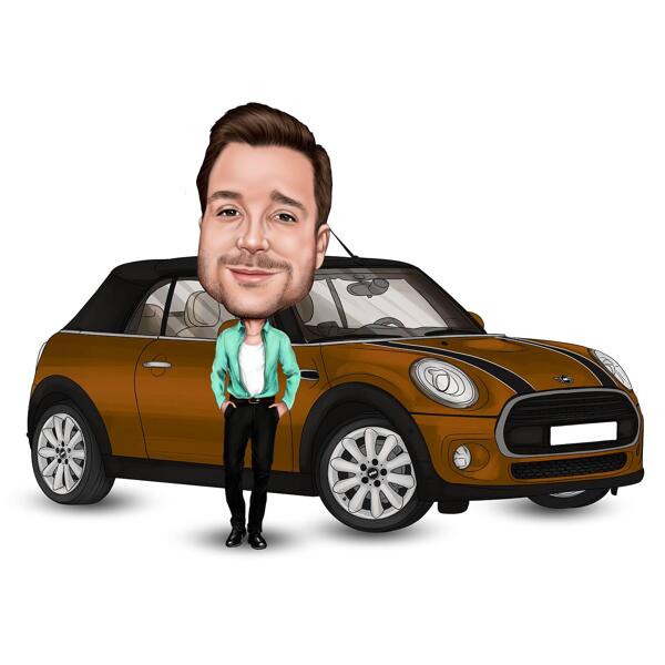 Person Standing Next to a Mini Cooper