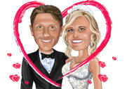 1 Year Wedding Anniversary Custom Caricature
