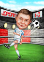 Sport Themed Custom Kinder Caricature in Colored Style from Photos