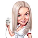 Caricatura de Enfermeira a partir de Fotos em Estilo Colorido