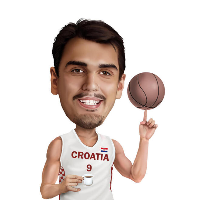 Dibujo de baloncesto giratorio en el dedo