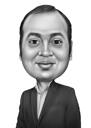 Black and White Business Man Cartoon
