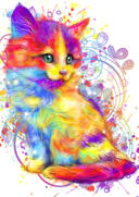 Cat+Caricature+Portrait+from+Photos+in+Bluish+Watercolor+Style