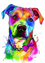 Dog Drawing Portrait Watercolor Rainbow Style