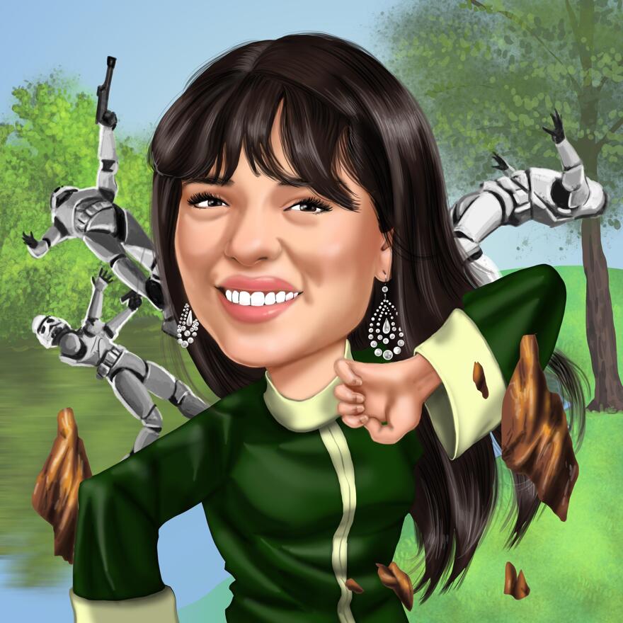 Disegno del personaggio del film di combattimento