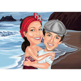Couple Movie Theme Caricature from Photo for The Notebook Fans