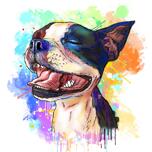 Desenho de tatuagem de cachorro em aquarela a partir de foto