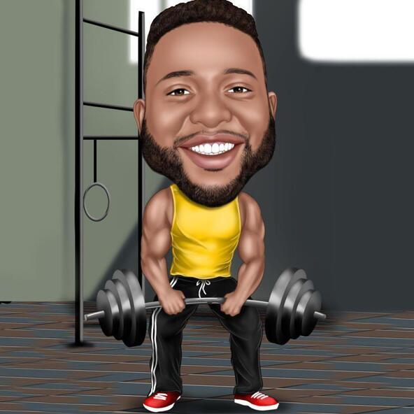 Fitnessstudio-Karikatur