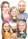 Färgad familj tecknad teckning