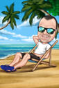 Plaj Barı Arkaplanlı Özel Tatil Karikatürü