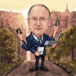 Multitegumtöötlus Boss Cartoon