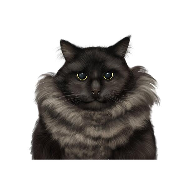 Authentic Cat Portrait in Colored Style with Natural Bodily Shape from Photos