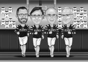 Caricatura di atleti di gruppo escursionistico