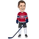 Hockey Cartoon Portrait on White Background