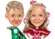 Kids Superhero Caricature Drawing