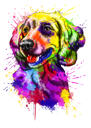Rainbow Watercolor Spaniel Portræt fra Foto