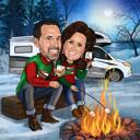 Custom Christmas Couple Caricature