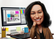 Desen animat cu profesiile de Ziua Mamei în stil digital colorat
