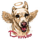 Ängelhund tecknad porträtt i naturlig akvarellstil från foton