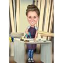 Woodworker Caricature Drawing
