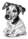 Caricatura del cucciolo in stile bianco e nero