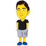 Caricatura de caras amarillas: cuerpo completo