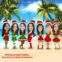 Caricatură personalizată de grup de Crăciun cu fundal tropical