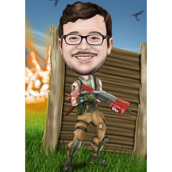 Püstoli hoidmise täiskarikatuur