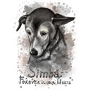 Pour toujours dans nos cœurs - Portrait de chien commémoratif en aquarelles naturelles