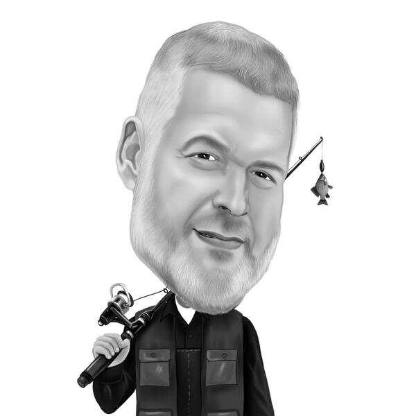 Regalo personalizzato con caricatura di un pescatore