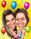 Friends Caricature for Birthday Gift