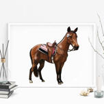 Colored Horse Portrait Print