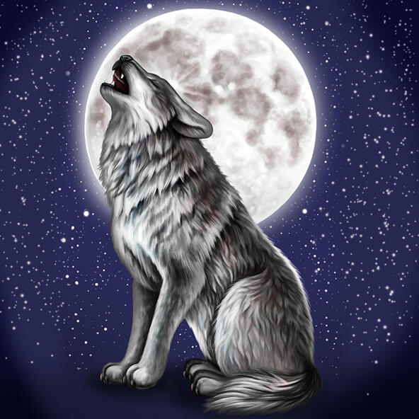 Карикатура на волка