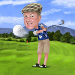 Golfa karikatūras pielāgots zīmējums