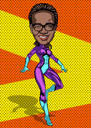 Full Body Superhero Karikatuur van Foto in Pop Art Style