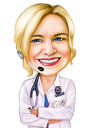 Doctor Caricature with Stethoscope