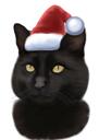Christmas Cats Caricature Portrait