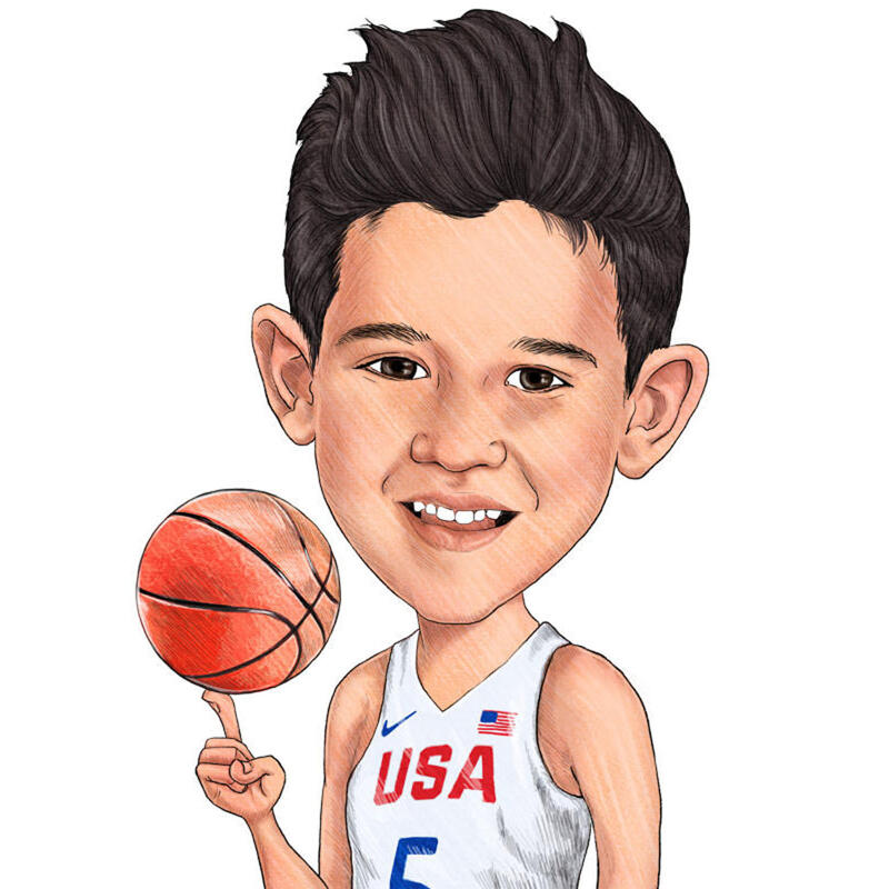 Basketball Kid Drawing
