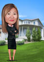 Dessin d'agent immobilier personnalisé pour logo