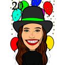 Caricatura di compleanno personalizzata, disegnata a mano da una foto.