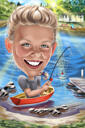 Caricature with River Background