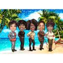 Caricature de carte de Noël tropicale