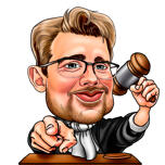 Colored Caricature of Judge