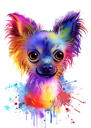Retrato de acuarela de Chihuahua de fotos en estilo artístico