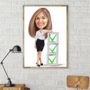 Person in Full Body Color Style Caricature Cartoon from Photos on Poster